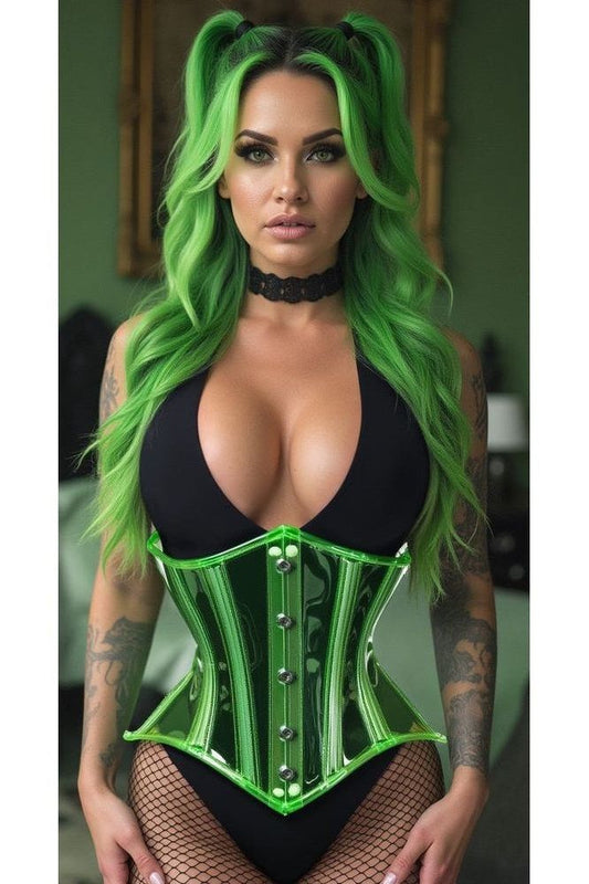 Lavish Green Clear Curvy Underbust Waist Cincher Corset