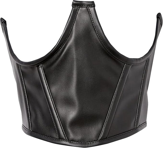 Lavish Black Faux Leather Underwire Cincher Corset