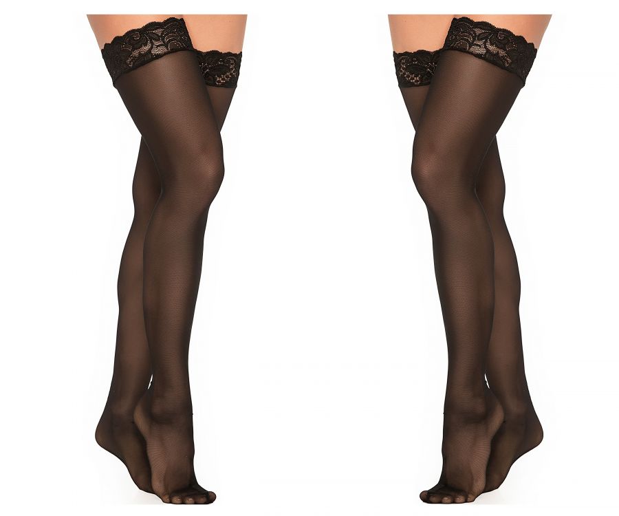 Mapale 1094 Mesh Thigh Highs Color Black.