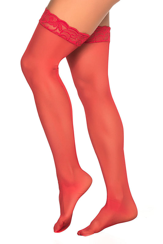 Mapale 1094 Mesh Thigh Highs Color Red.