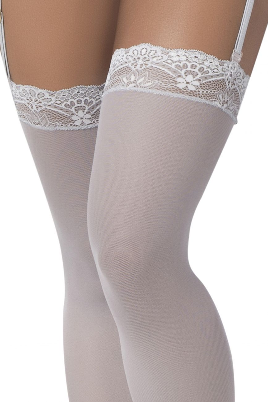 Mapale 1097 Mesh Thigh High Stockings Color Shoreline Gray.