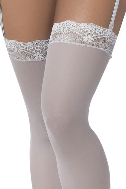 Mapale 1097 Mesh Thigh High Stockings Color Shoreline Gray.