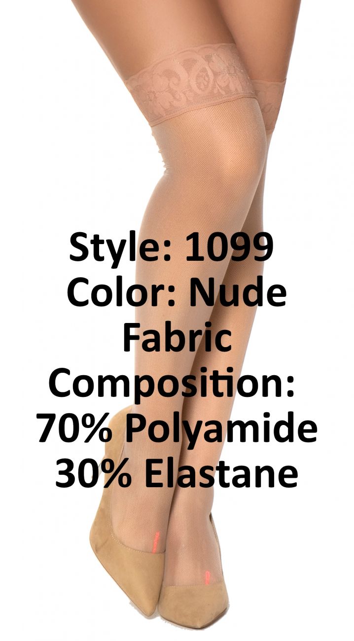 Mapale 1099 Mesh Thigh Highs Color Nude.