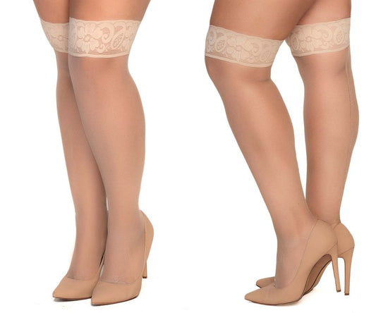 Mapale 1101 Mesh Thigh Highs Color Nude.