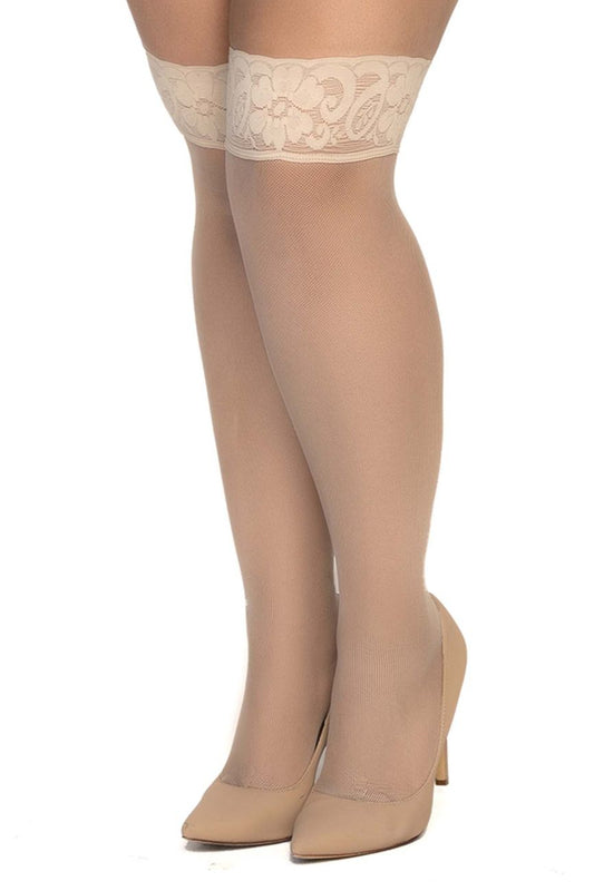 Mapale 1101 Mesh Thigh Highs Color Nude.