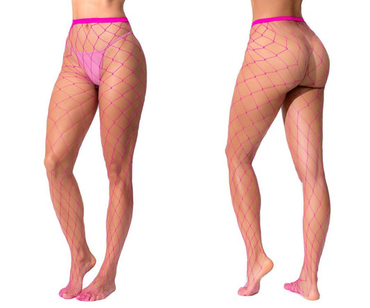 Mapale 1106 Fence Net Pantyhose Color Neon Pink.