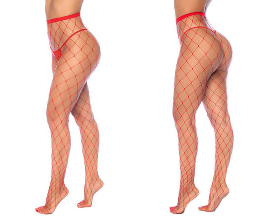 Mapale 1106 Fence Net Pantyhose Color Red.