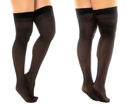 Mapale 1109 Sheer Thigh High Stockings Color Black.