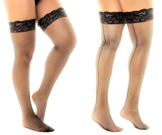 Mapale 1110 Fishnet Thigh Highs Color Black.