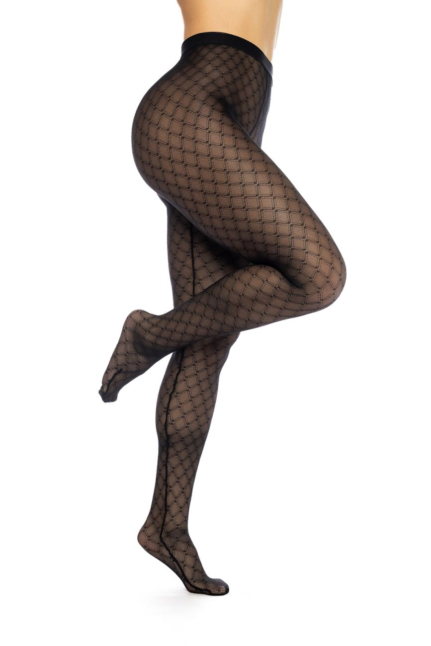 Mapale 1111 Diamond Mesh Pantyhose Color Black.