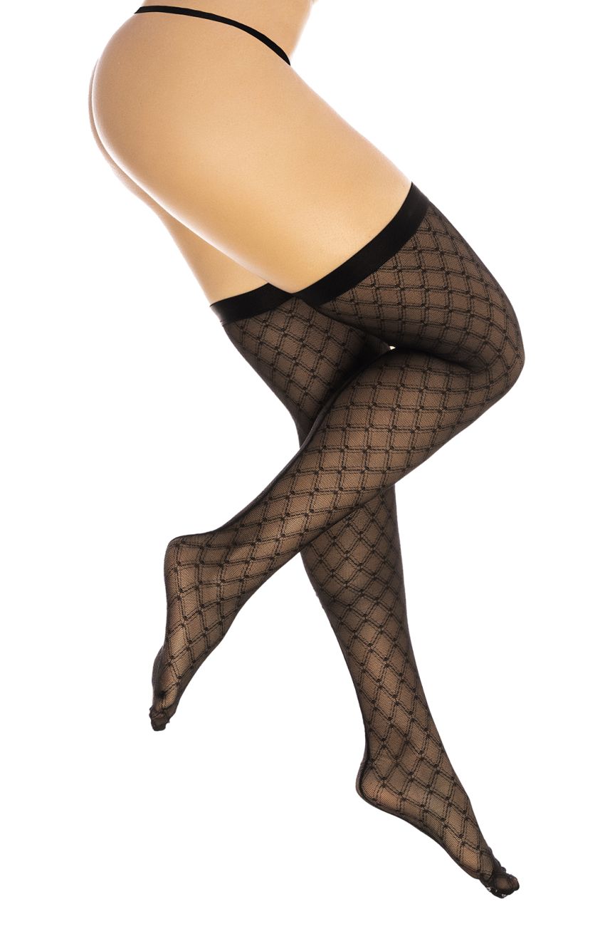 Mapale 1112 Diamond Mesh Thigh High Color Black.