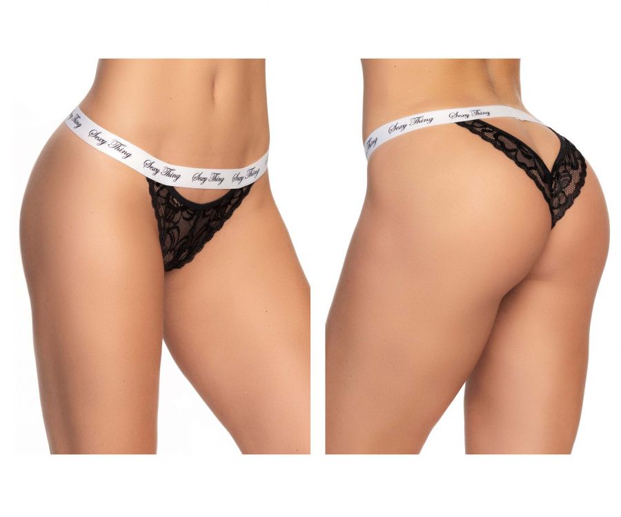 Mapale 118 Lace Keyhole Panty Color Black-White.