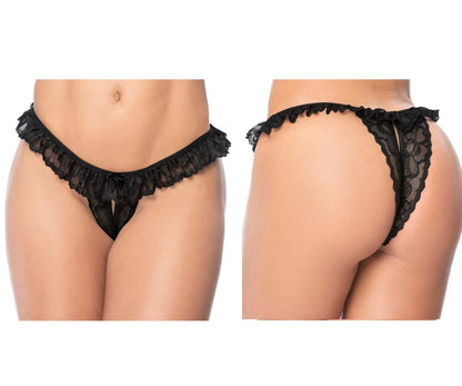 Mapale 119 Lace Peek-A-Boo Panty Color Black.