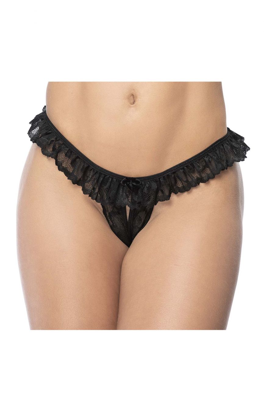 Mapale 119 Lace Peek-A-Boo Panty Color Black.