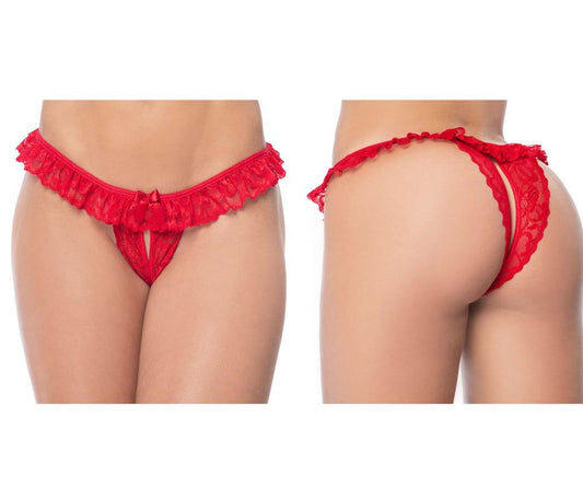 Mapale 119 Lace Peek-A-Boo Panty Color Red.
