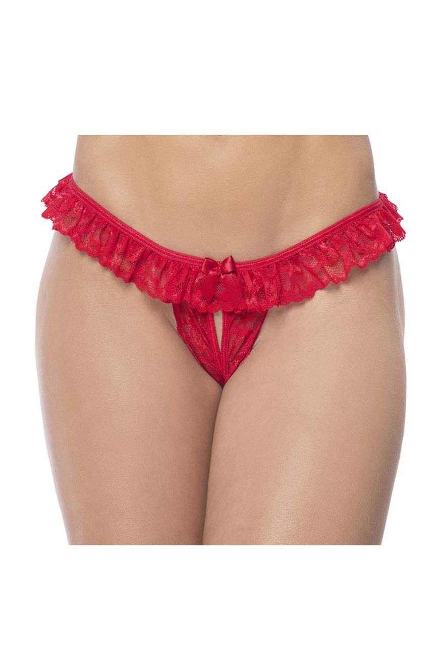 Mapale 119 Lace Peek-A-Boo Panty Color Red.