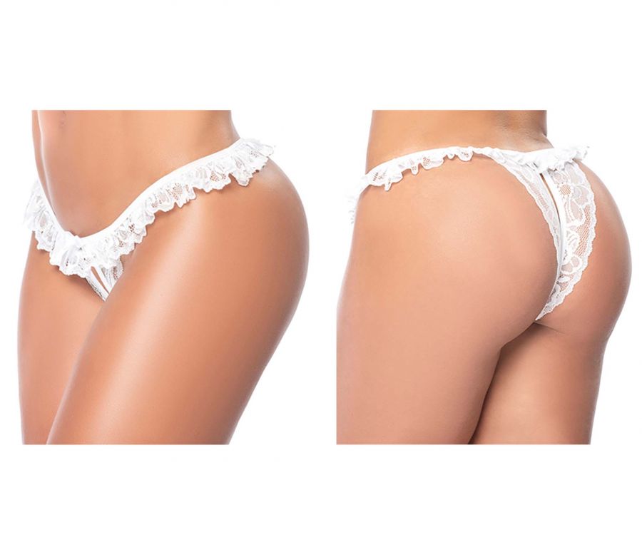 Mapale 119 Lace Peek-A-Boo Panty Color White.