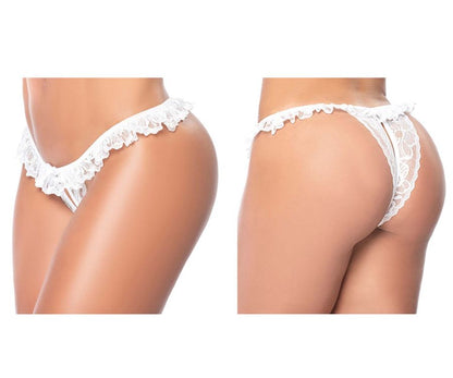 Mapale 119 Lace Peek-A-Boo Panty Color White.