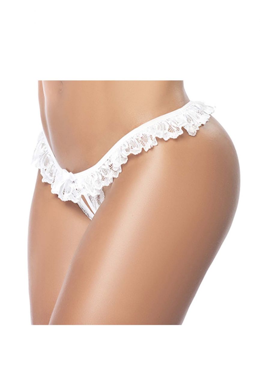 Mapale 119 Lace Peek-A-Boo Panty Color White.