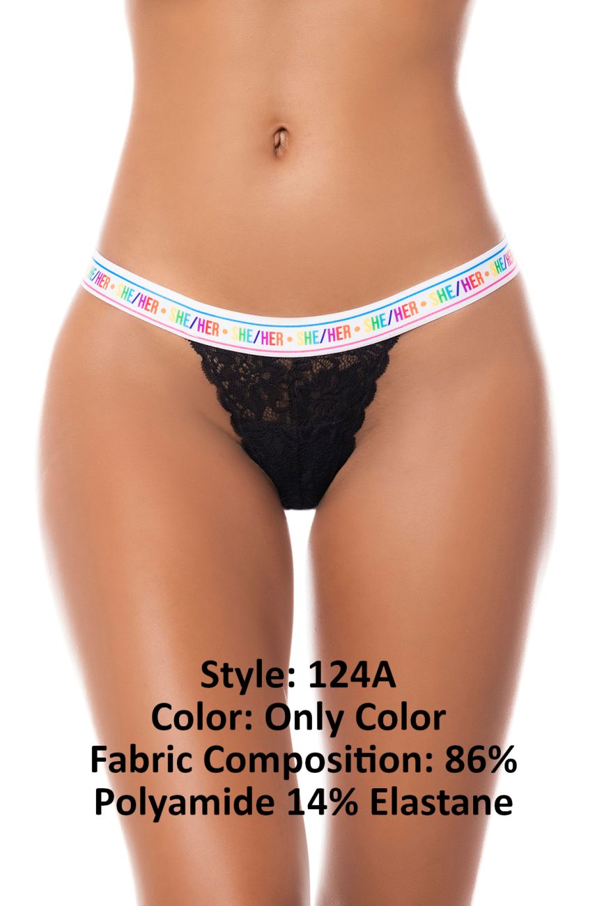 Mapale 124A Lace Thong Rainbow Color Only Color.