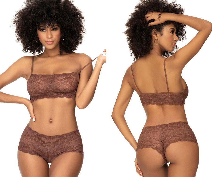 Mapale 206 Panty and Top Lace Set Color Cocoa.