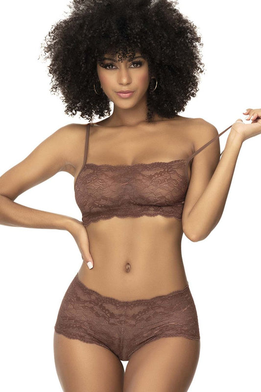 Mapale 206 Panty and Top Lace Set Color Cocoa.