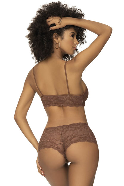 Mapale 206 Panty and Top Lace Set Color Cocoa.