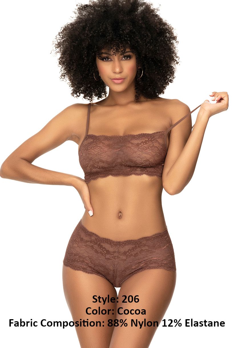 Mapale 206 Panty and Top Lace Set Color Cocoa.