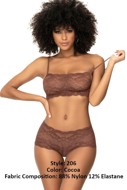 Mapale 206 Panty and Top Lace Set Color Cocoa.