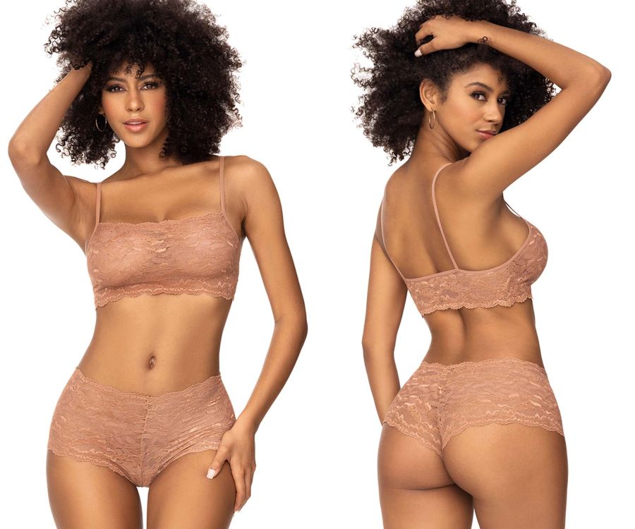 Mapale 206 Panty and Top Lace Set Color Taupe.