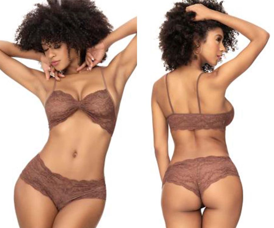 Mapale 207 Panty and Top Lace Set Color Cocoa.