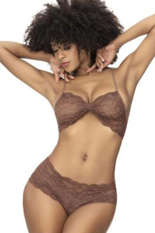 Mapale 207 Panty and Top Lace Set Color Cocoa.