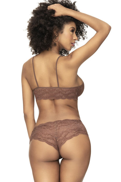 Mapale 207 Panty and Top Lace Set Color Cocoa.