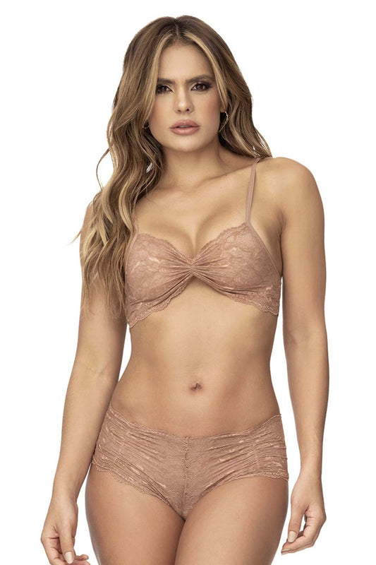 Mapale 207 Panty and Top Lace Set Color Taupe.