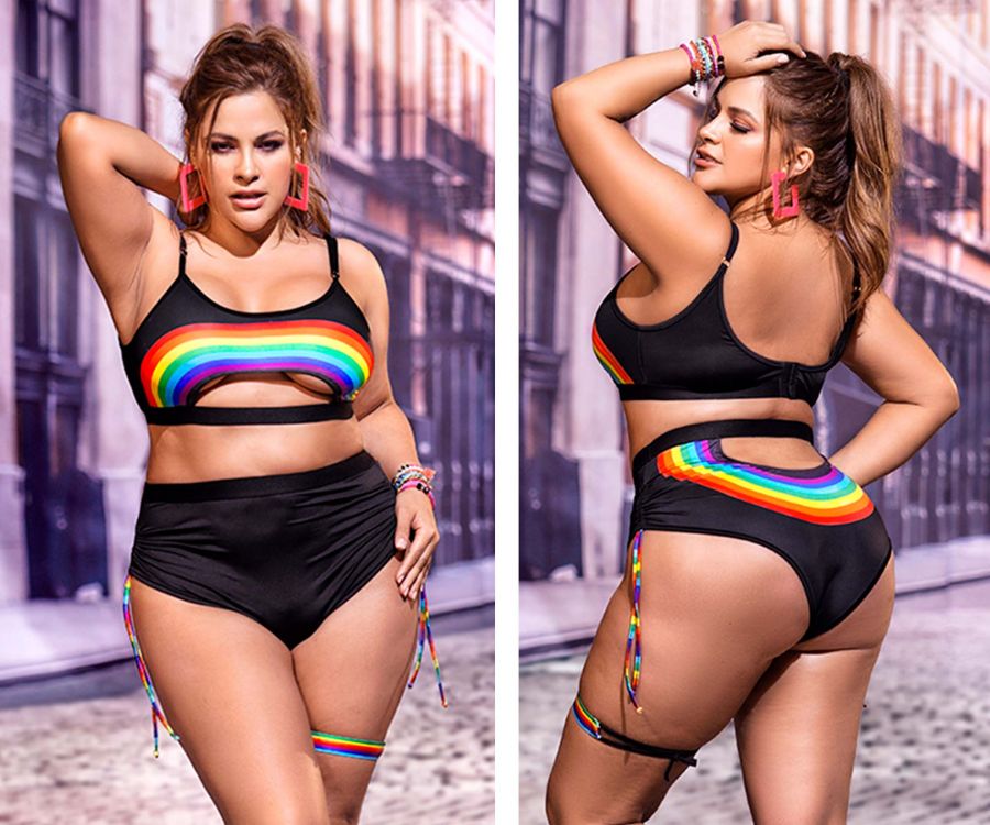 Mapale 2689X Curvy Size Two Piece Set Color Black.