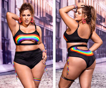 Mapale 2689X Curvy Size Two Piece Set Color Black.