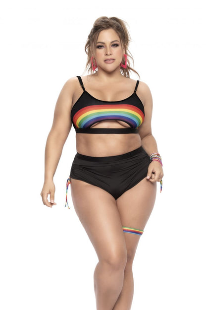 Mapale 2689X Curvy Size Two Piece Set Color Black.