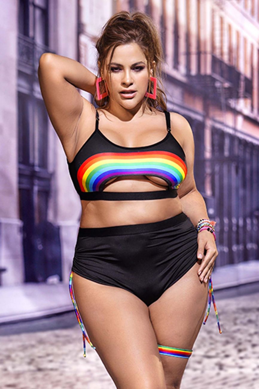 Mapale 2689X Curvy Size Two Piece Set Color Black.