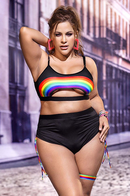 Mapale 2689X Curvy Size Two Piece Set Color Black.