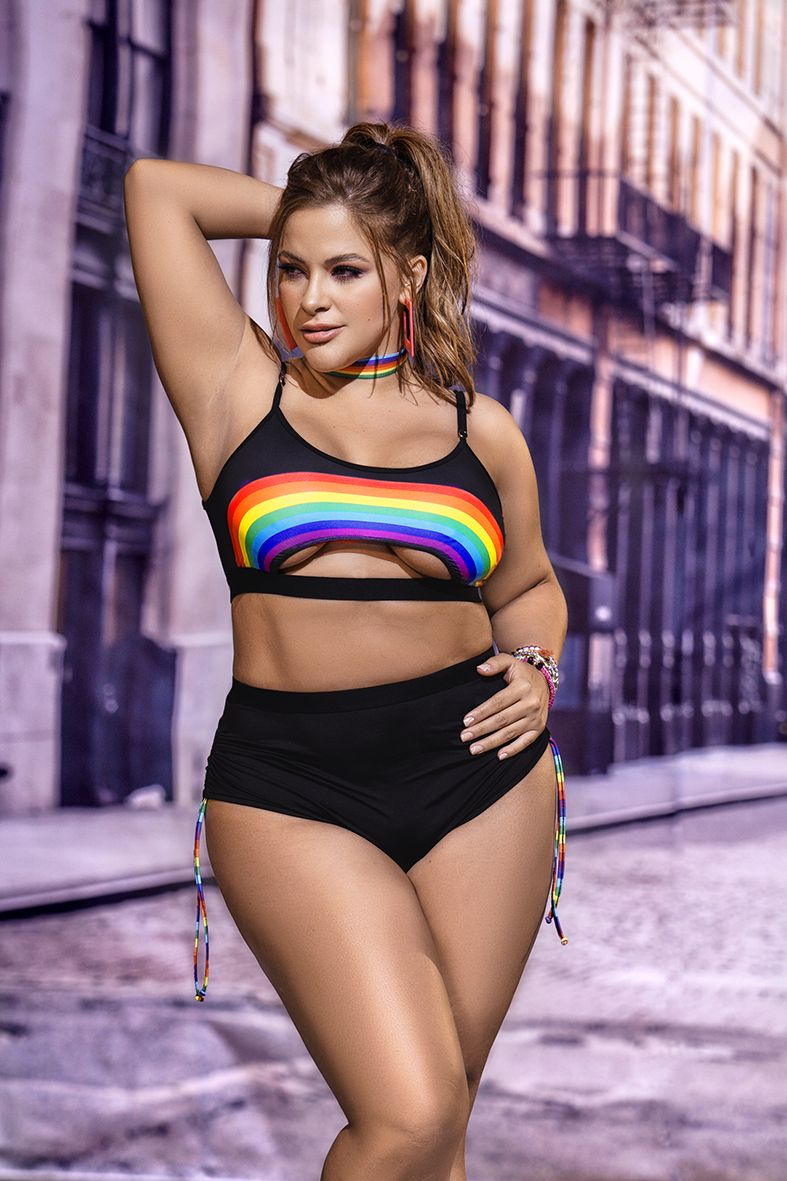 Mapale 2689X Curvy Size Two Piece Set Color Black.