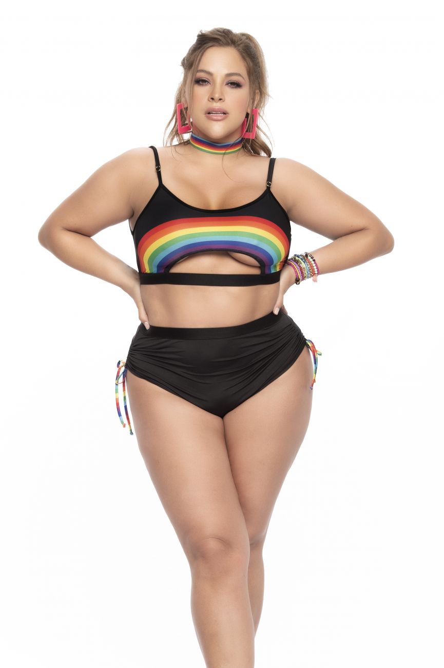 Mapale 2689X Curvy Size Two Piece Set Color Black.