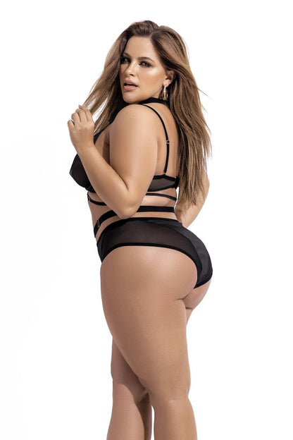 Mapale 2696X Curvy Size Two Piece Set Color Black.
