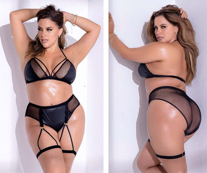 Mapale 2709X Curvy Size Two Piece Set Color Black.