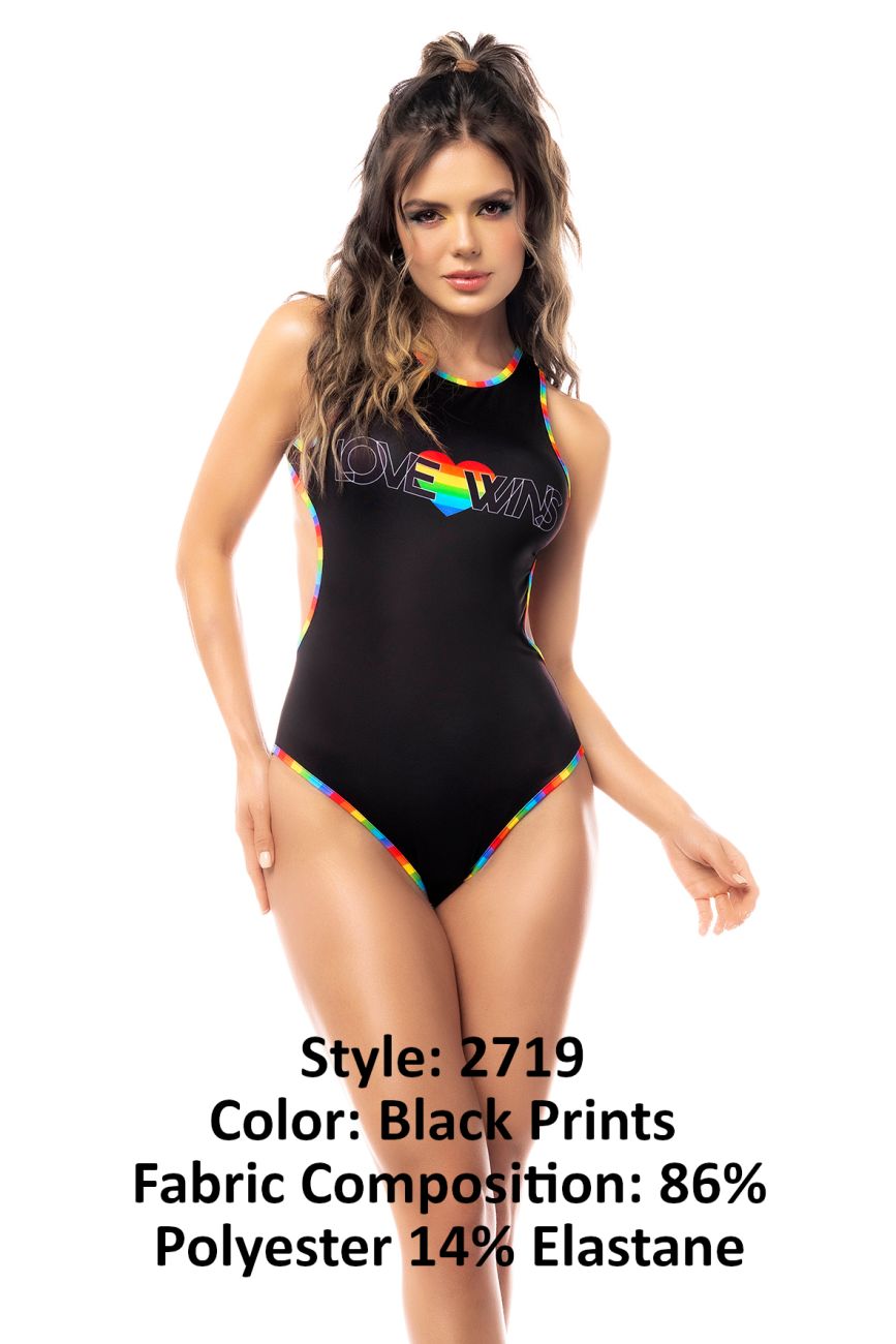 Mapale 2719 Bodysuit Color Black Prints.