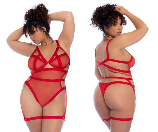 Mapale 2772X Curvy Size Bodysuit Color Red.