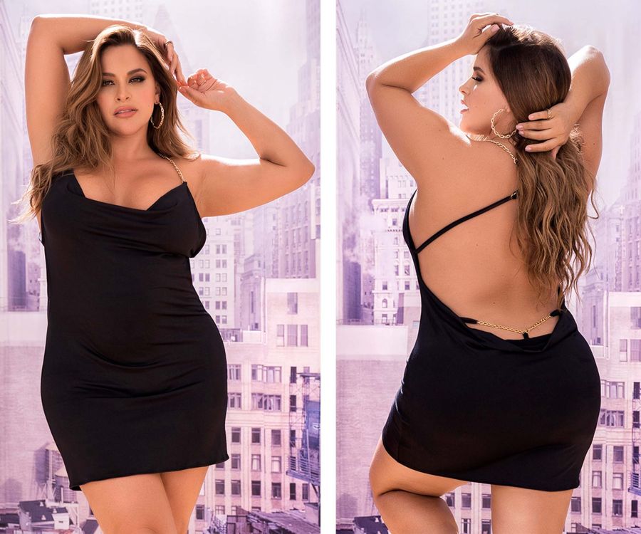 Mapale 4551X Curvy Size Dress Color Black.
