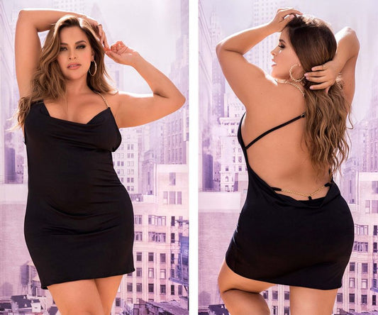 Mapale 4551X Curvy Size Dress Color Black.