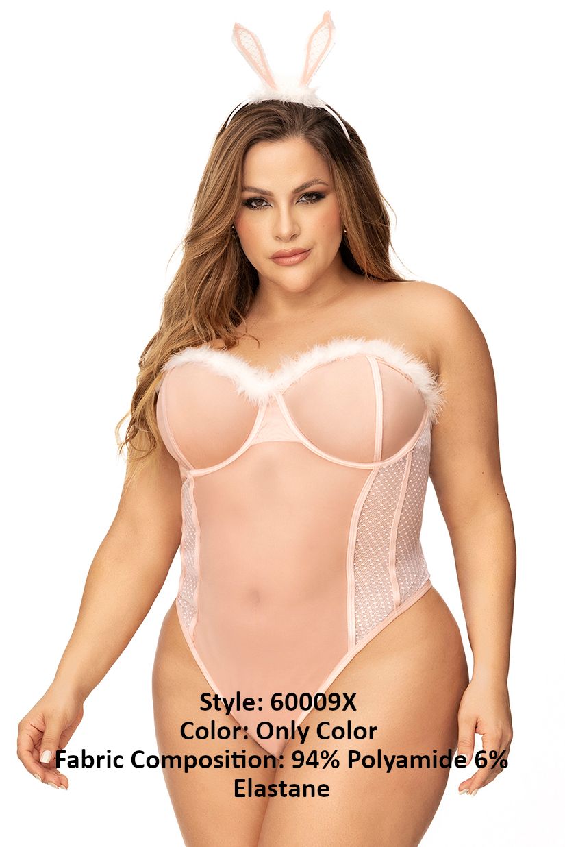 Mapale 60009X Curvy Size Costume Sexy Bunny Color Only Color.