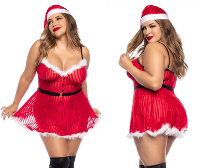 Mapale 60010X Curvy Size Costume Mrs Claus Color Only Color.