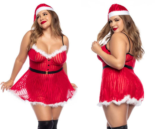 Mapale 60010X Curvy Size Costume Mrs Claus Color Only Color.